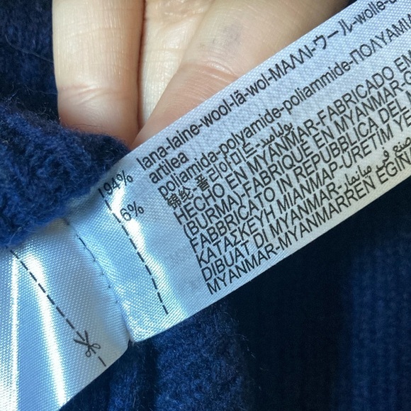 Zara Navy Blue Women's wool hooded Sweater medium - Picture 3 of 9